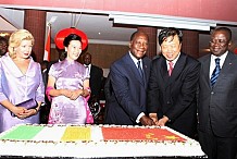 Le président ivoirien assiste à la célébration de la fête nationale de la Chine à Abidjan